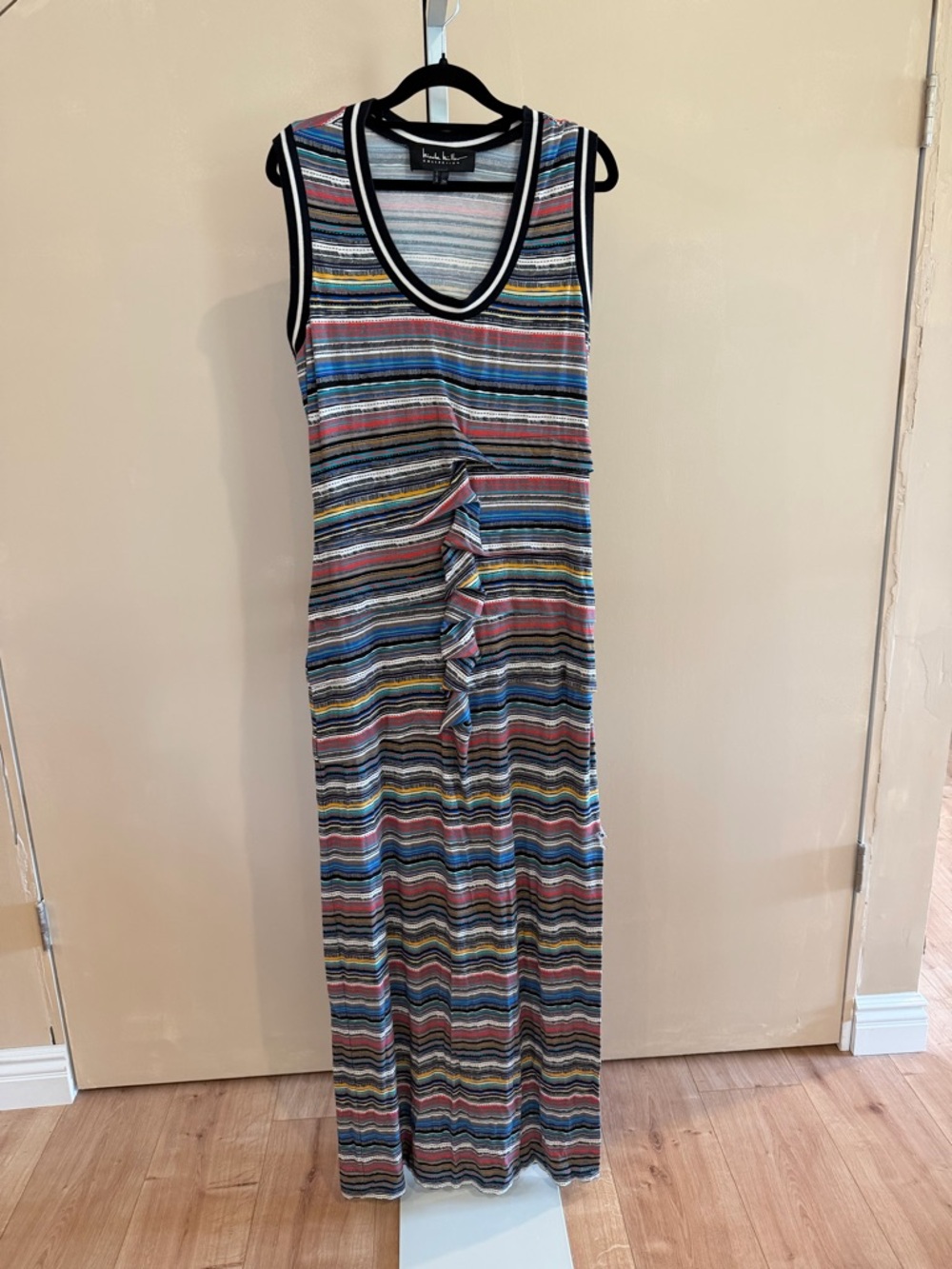 Nicole Miller Collection Striped Multicolor Maxi Dress (OX)